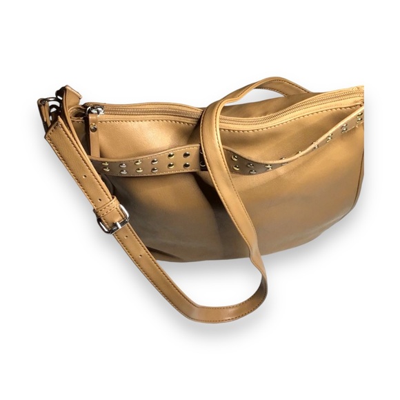 Nine West Zipper Closure Shoulder Bag - Camel - Picture 6 of 12